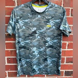 AFTCO Aftech Caster Men's Gray & Blue Short Sleeve M Camo Performance T-Shirt T5